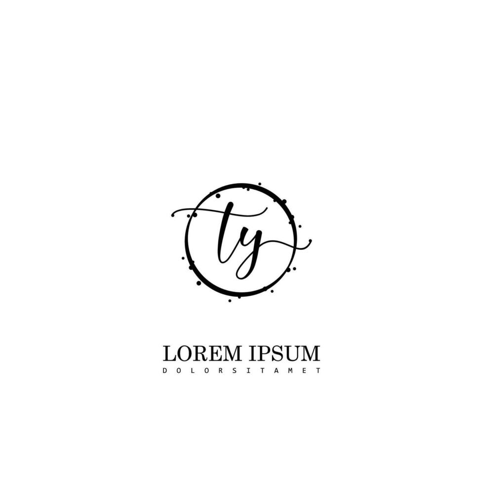 Initial TY handwriting logo vector