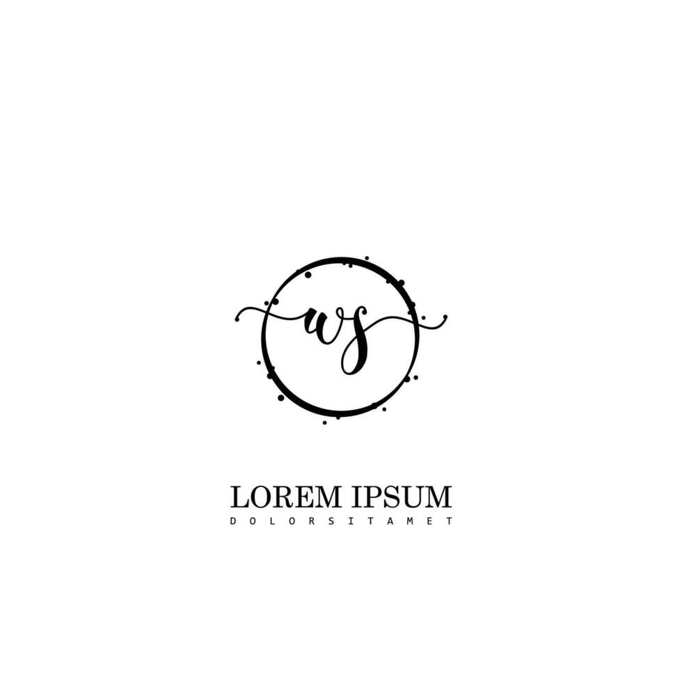 Initial WS handwriting logo vector