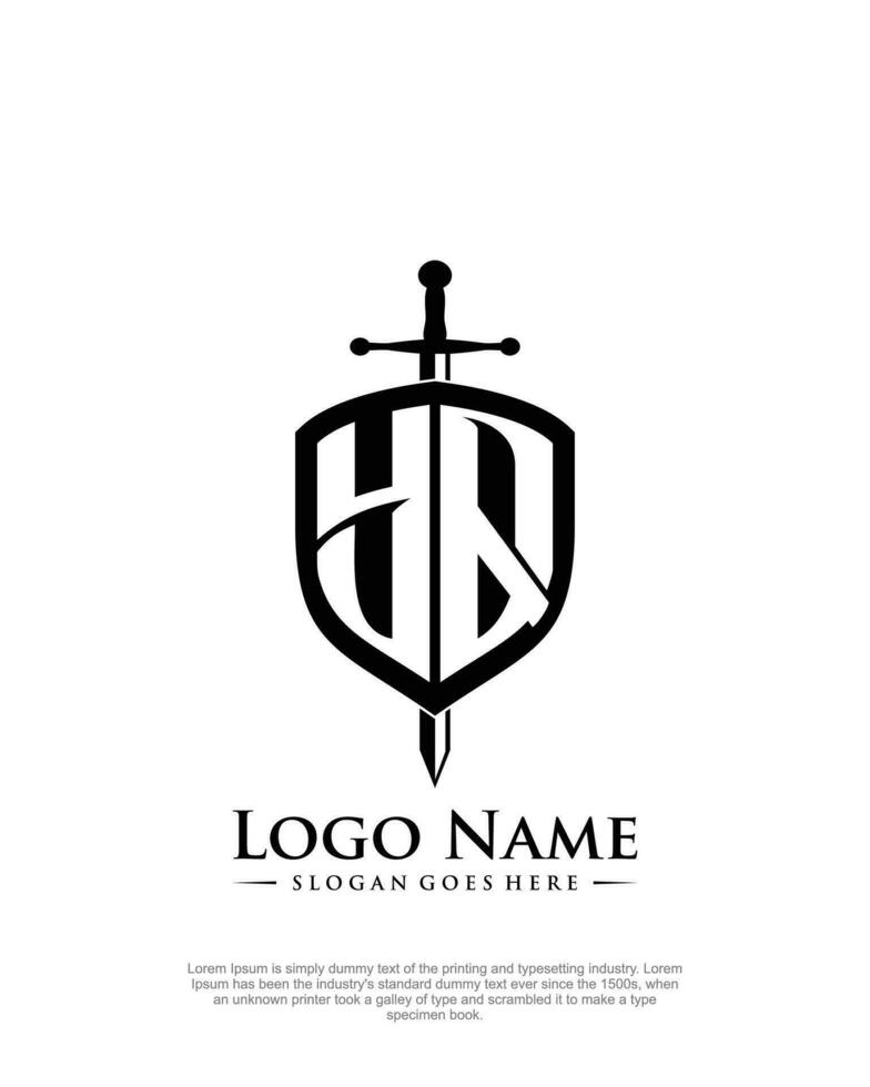 initial YQ letter with shield style logo template vector