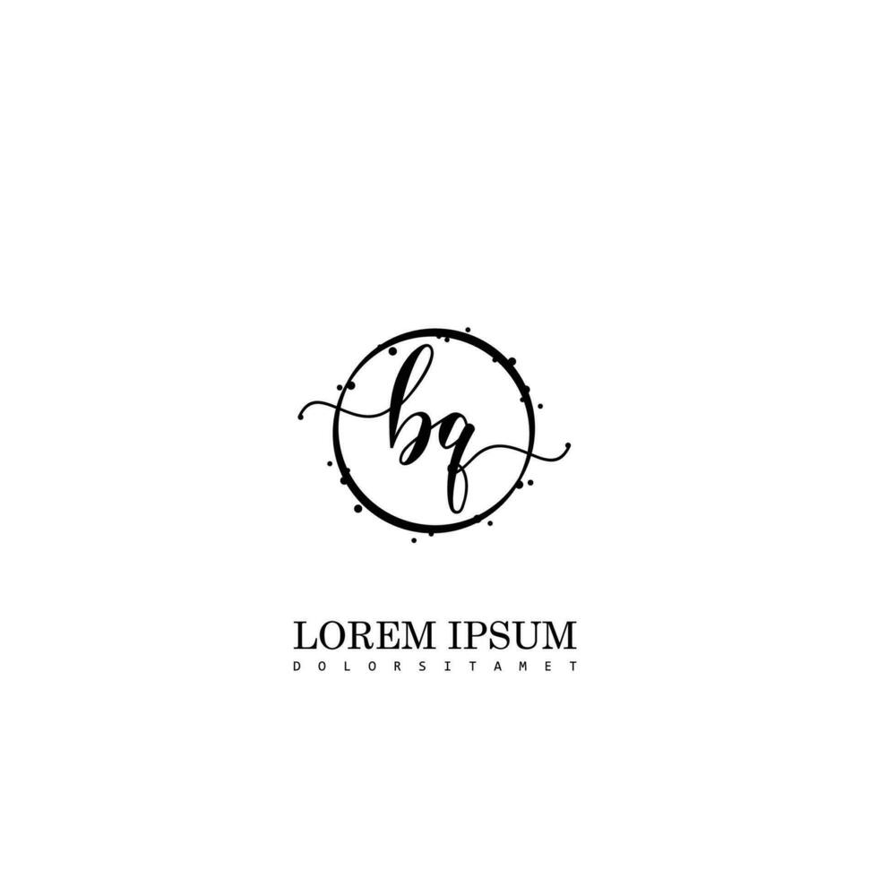 Initial BQ handwriting logo vector