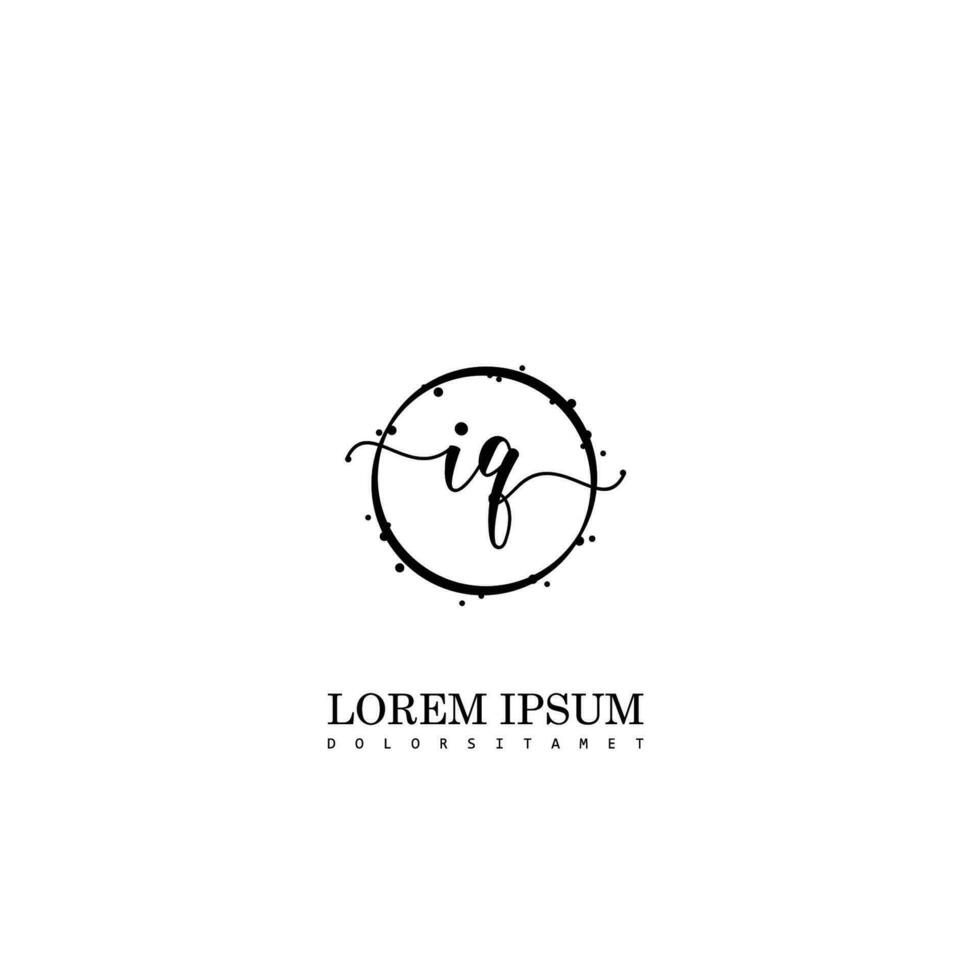 Initial IQ handwriting logo vector