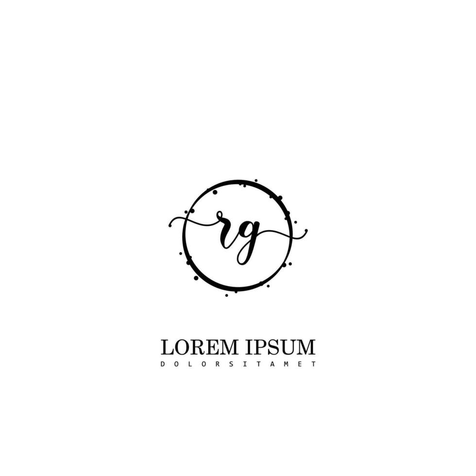 Initial RG handwriting logo vector