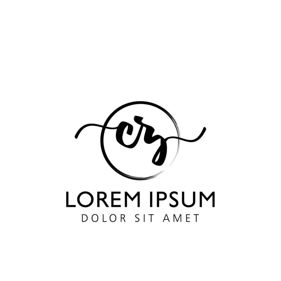 Letter CZ Initial handwriting logo with signature and hand drawn style. vector