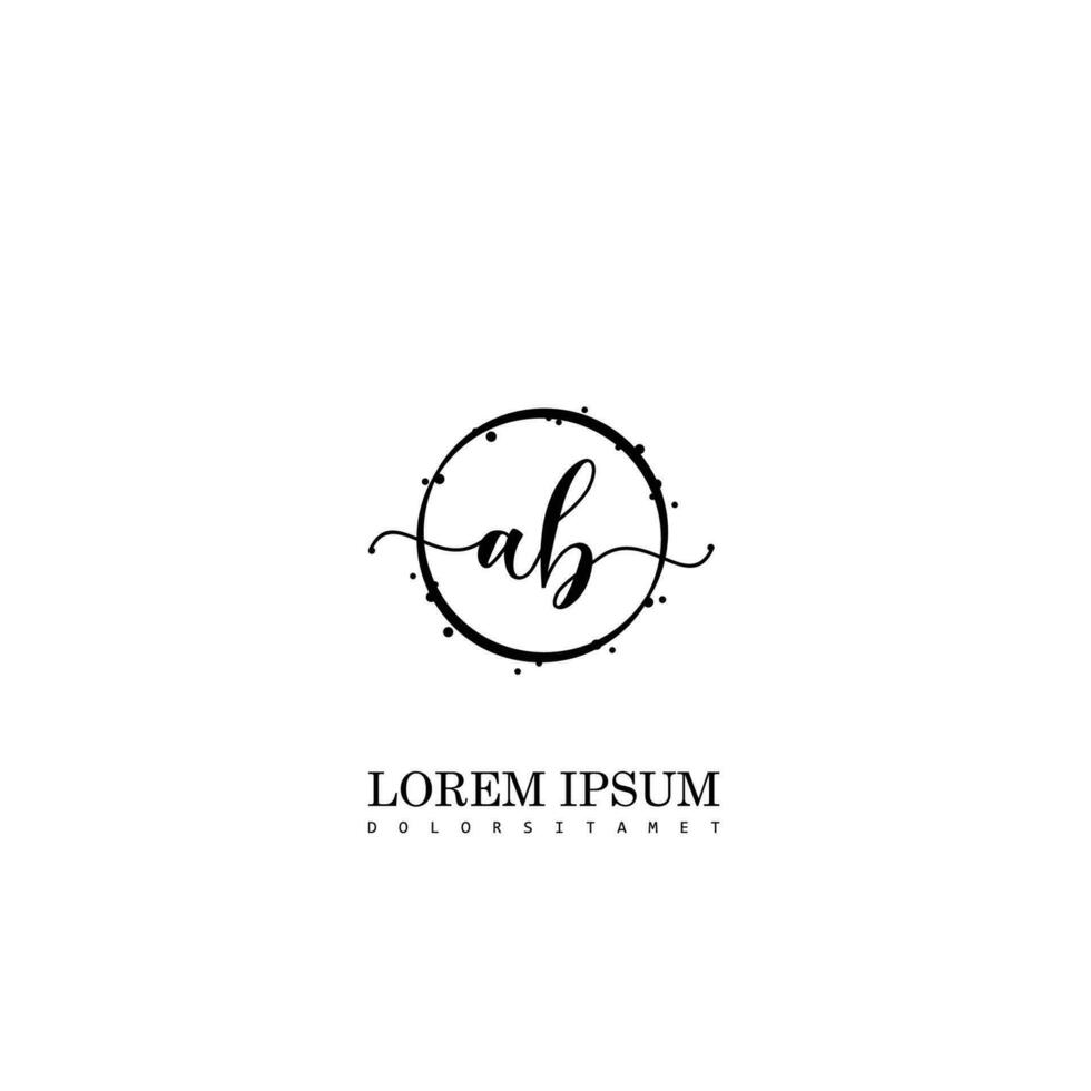 Initial AB handwriting logo vector
