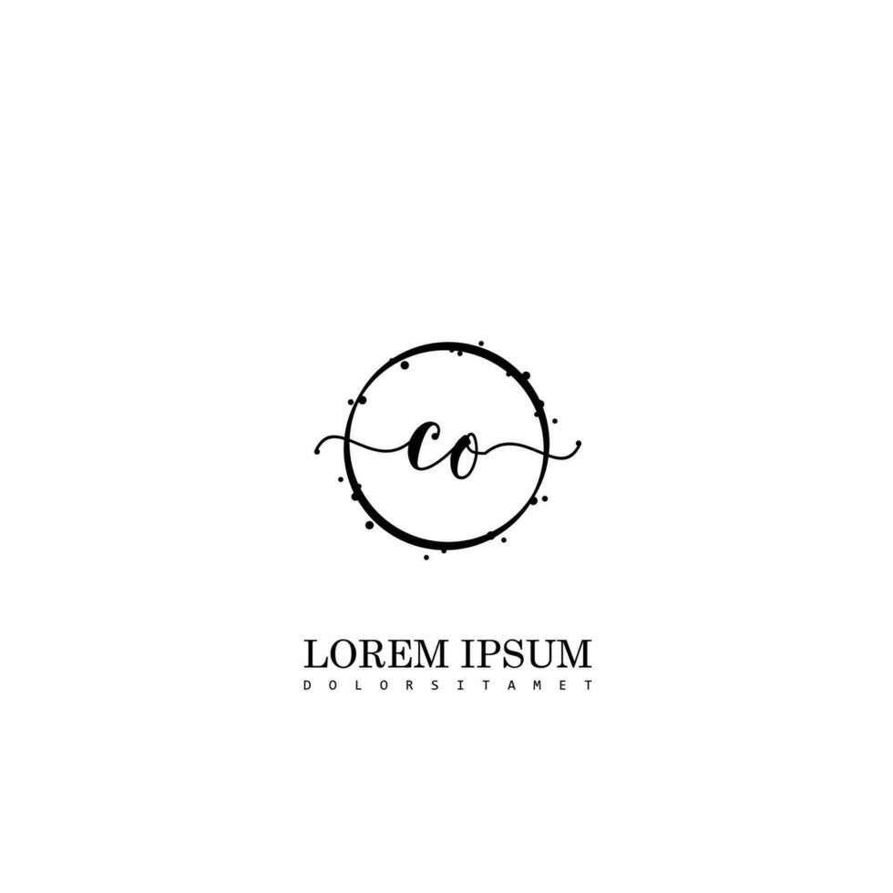 Initial CO handwriting logo vector