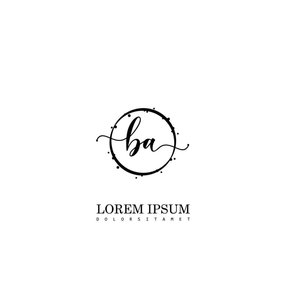 Initial BA handwriting logo vector
