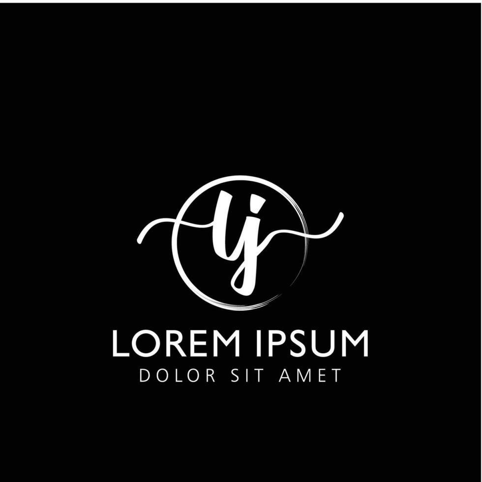 Letter LJ Initial handwriting logo with signature and hand drawn style. vector