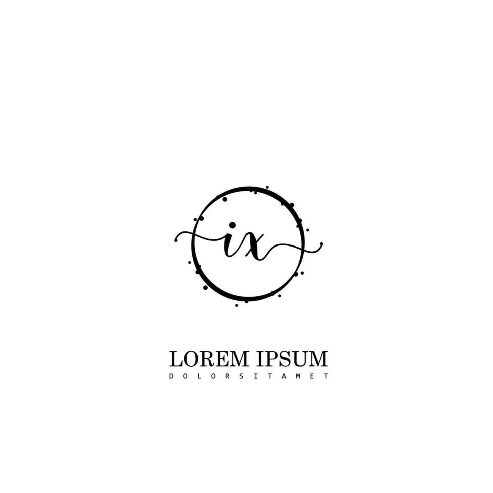 Initial IX handwriting logo vector