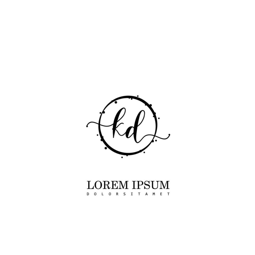 Initial KD handwriting logo vector