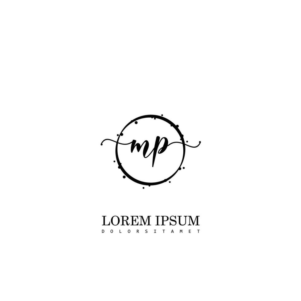 Initial MP handwriting logo vector