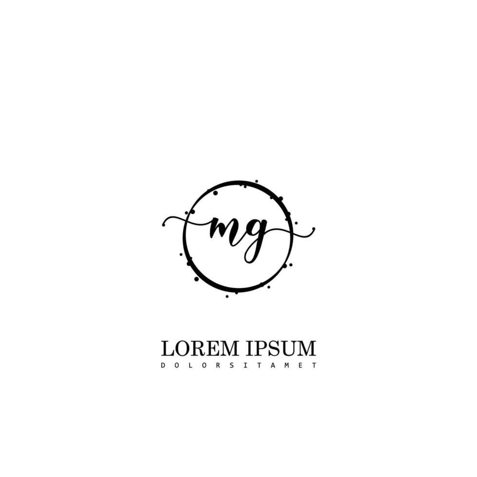 Initial MG handwriting logo vector
