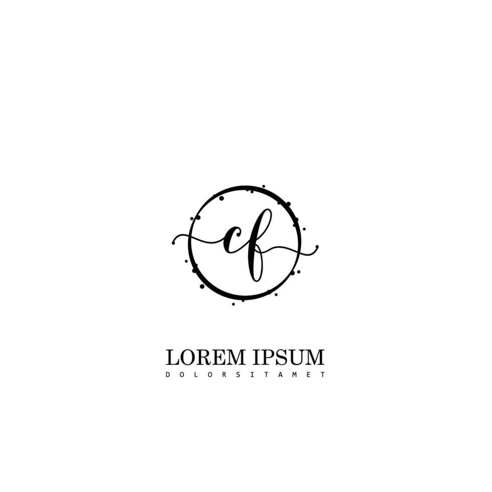 Initial CF handwriting logo vector