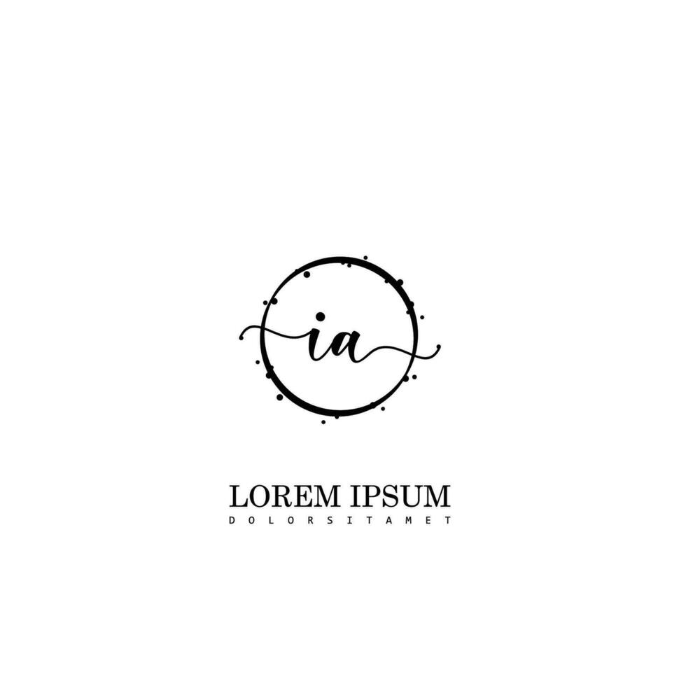 Initial IA handwriting logo vector