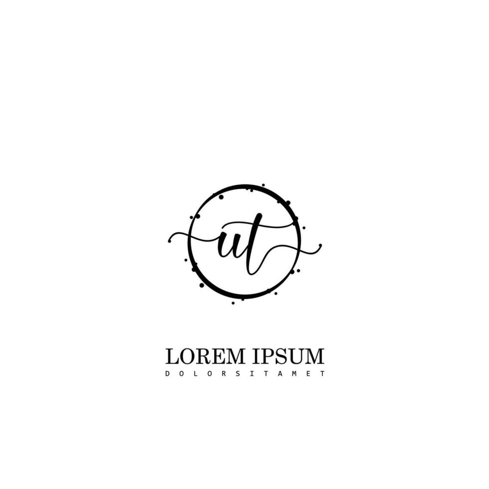 Initial UT handwriting logo vector