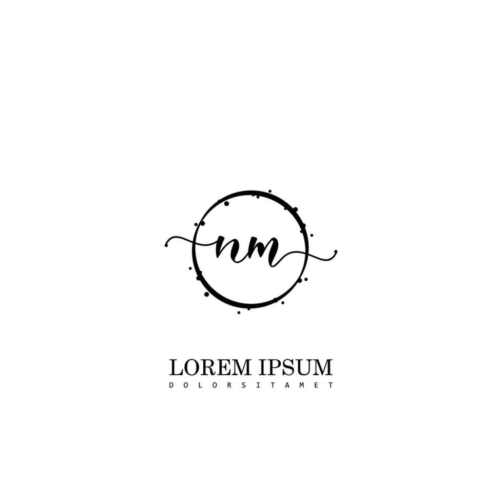 Initial NM handwriting logo vector