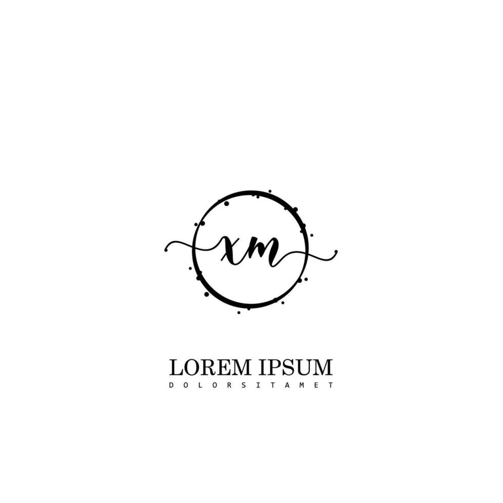 Initial XM handwriting logo vector