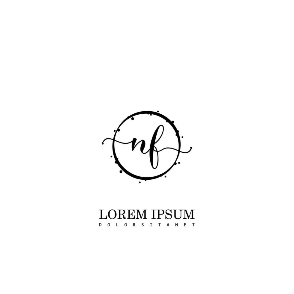 Initial NF handwriting logo vector