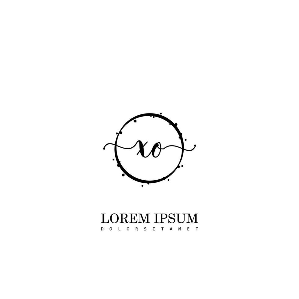Initial XO handwriting logo vector