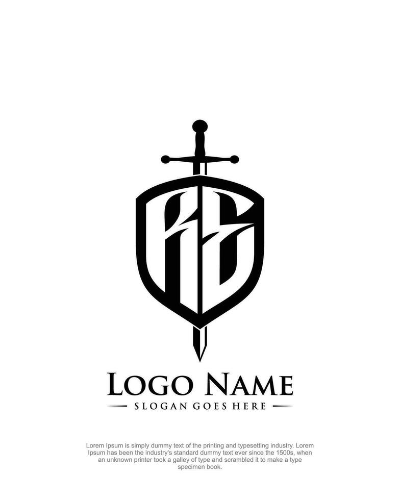 initial RE letter with shield style logo template vector