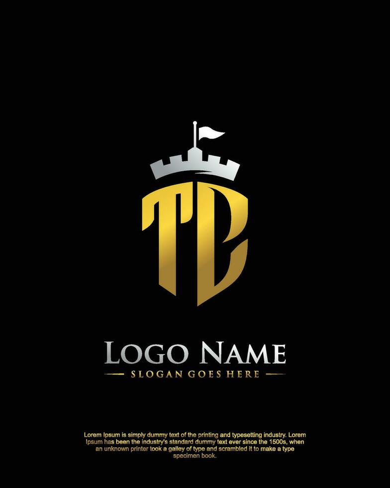 initial TC letter with shield style logo template vector