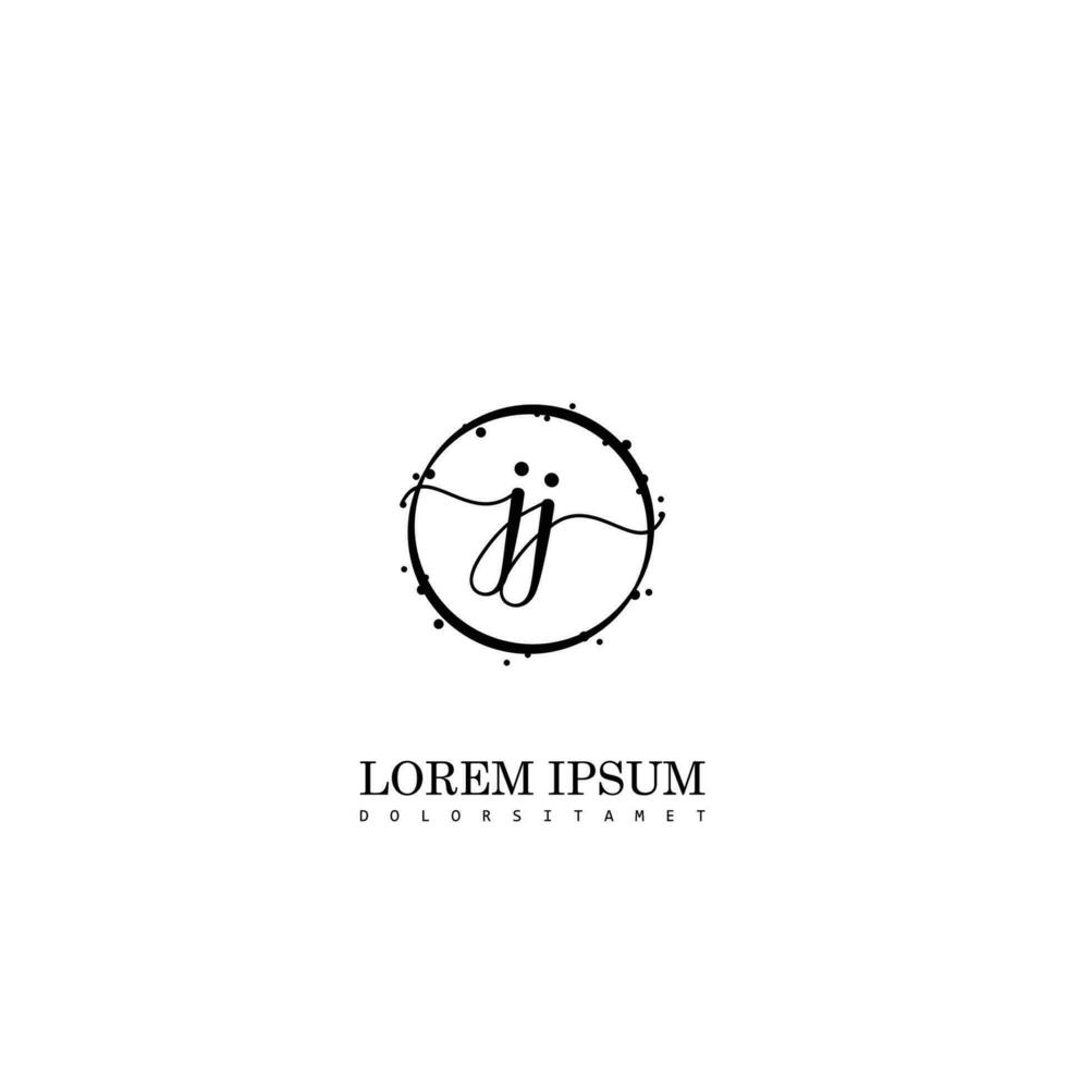 Initial JJ handwriting logo vector