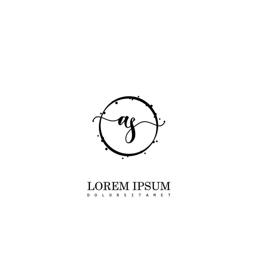 Initial AS handwriting logo vector