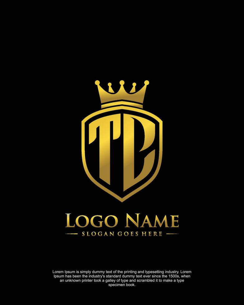 initial TC letter with shield style logo template vector