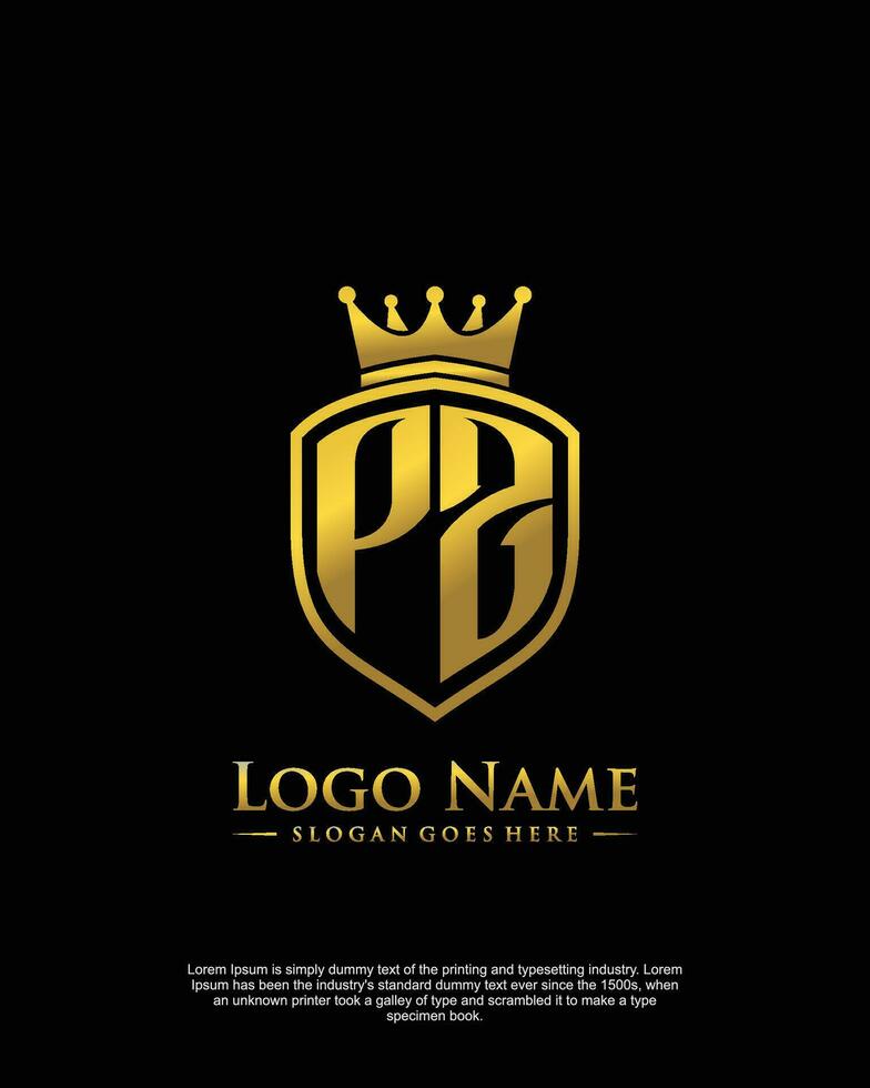 initial PZ letter with shield style logo template vector