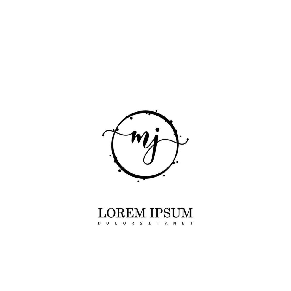 Initial MJ handwriting logo vector