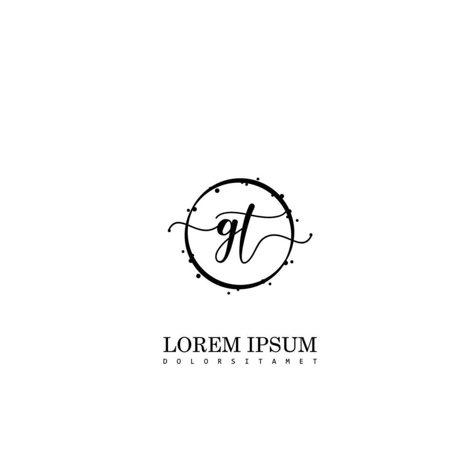 Initial GT handwriting logo vector