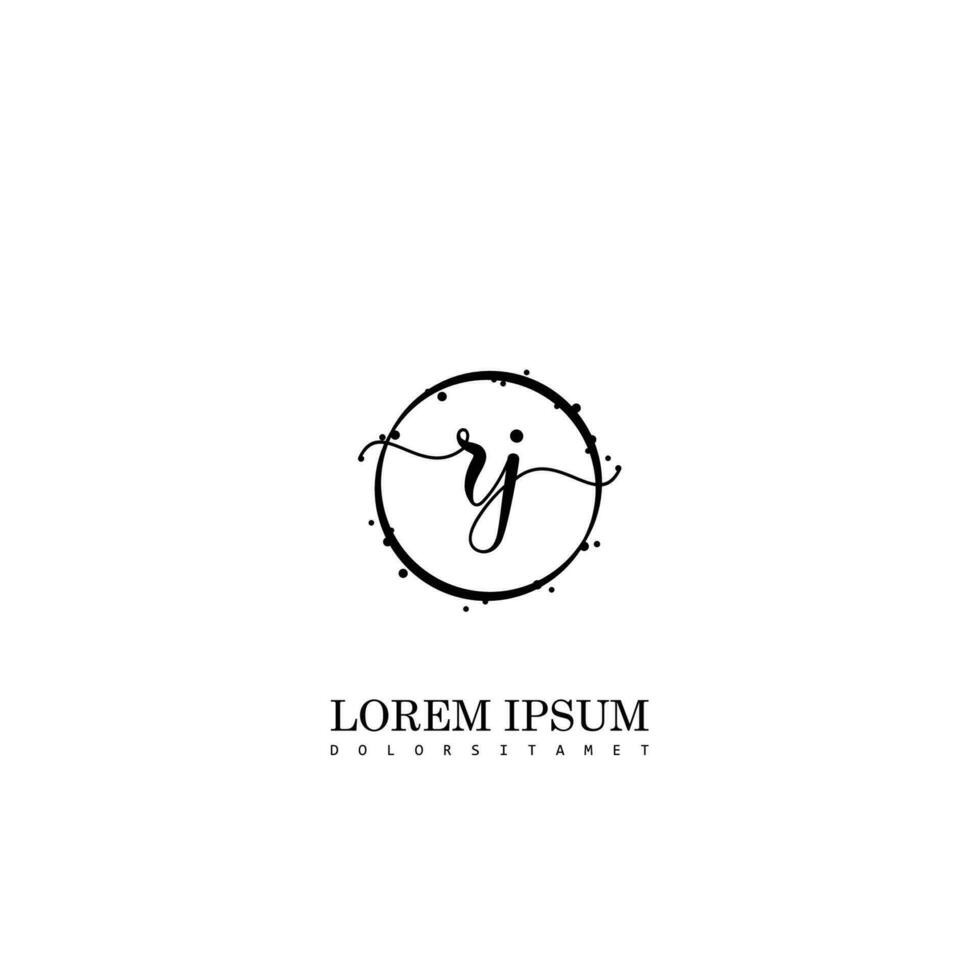 Initial RJ handwriting logo vector