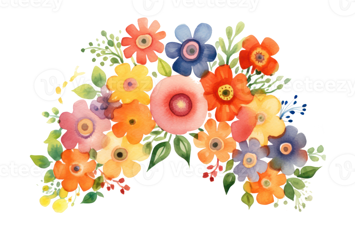 Watercolor floral background. Illustration png