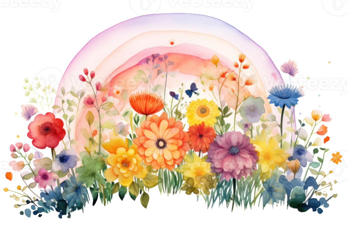 Watercolor floral background. Illustration png