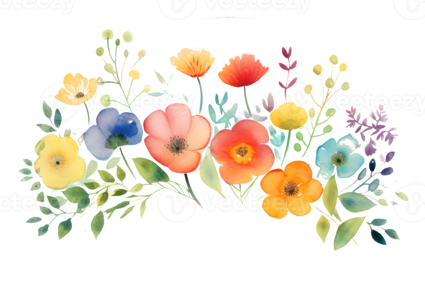 Watercolor floral background. Illustration png