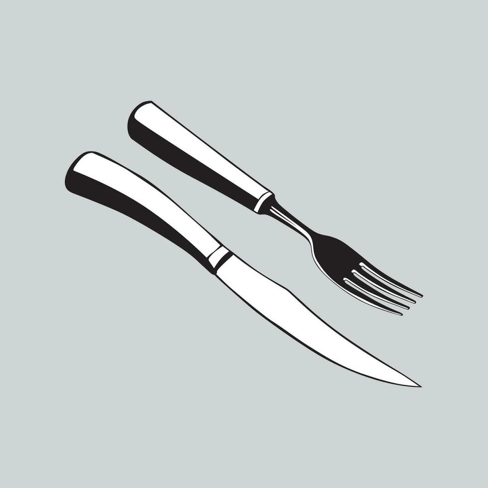 vector knife and fork