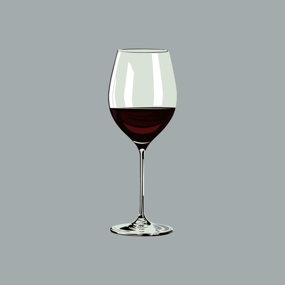 vector ilustración vino vaso