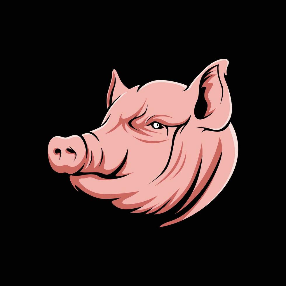 vector illustration pig head