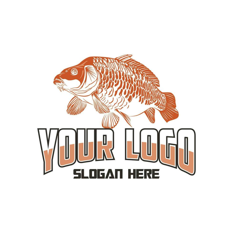 vector logo carpa pescado