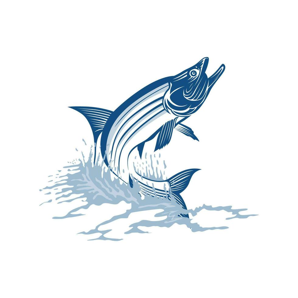 vector logo jumping tarpon