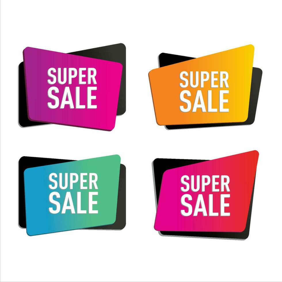 Free vector sale label set with discount