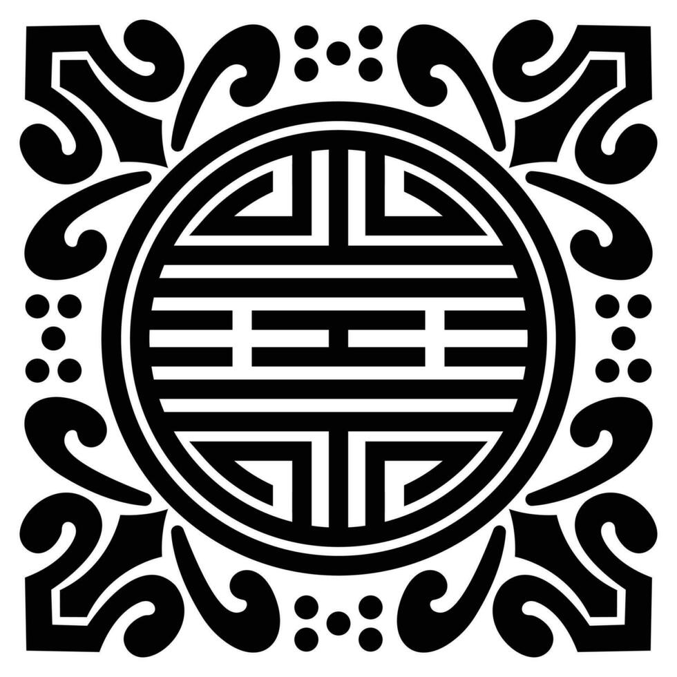 Chinese Traditional Auspicious Symbols Pattern Element vector