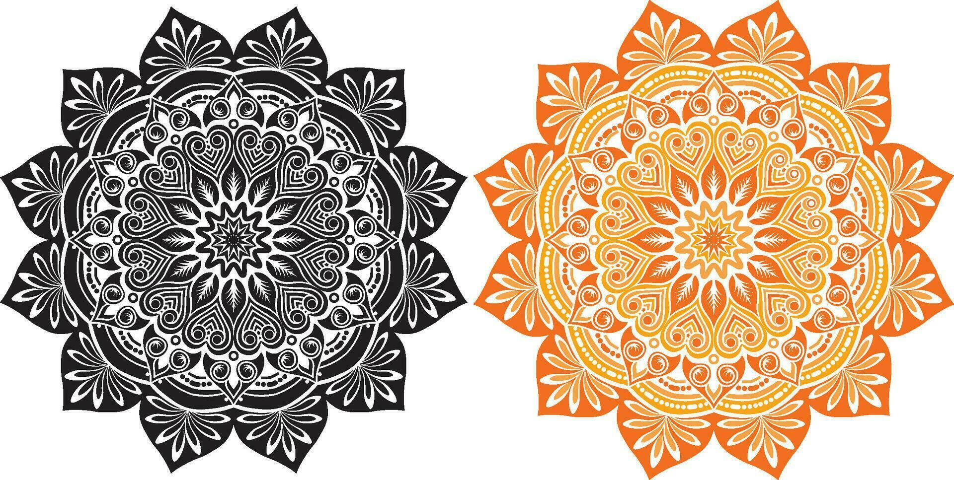 Black and colorful mandala design vector