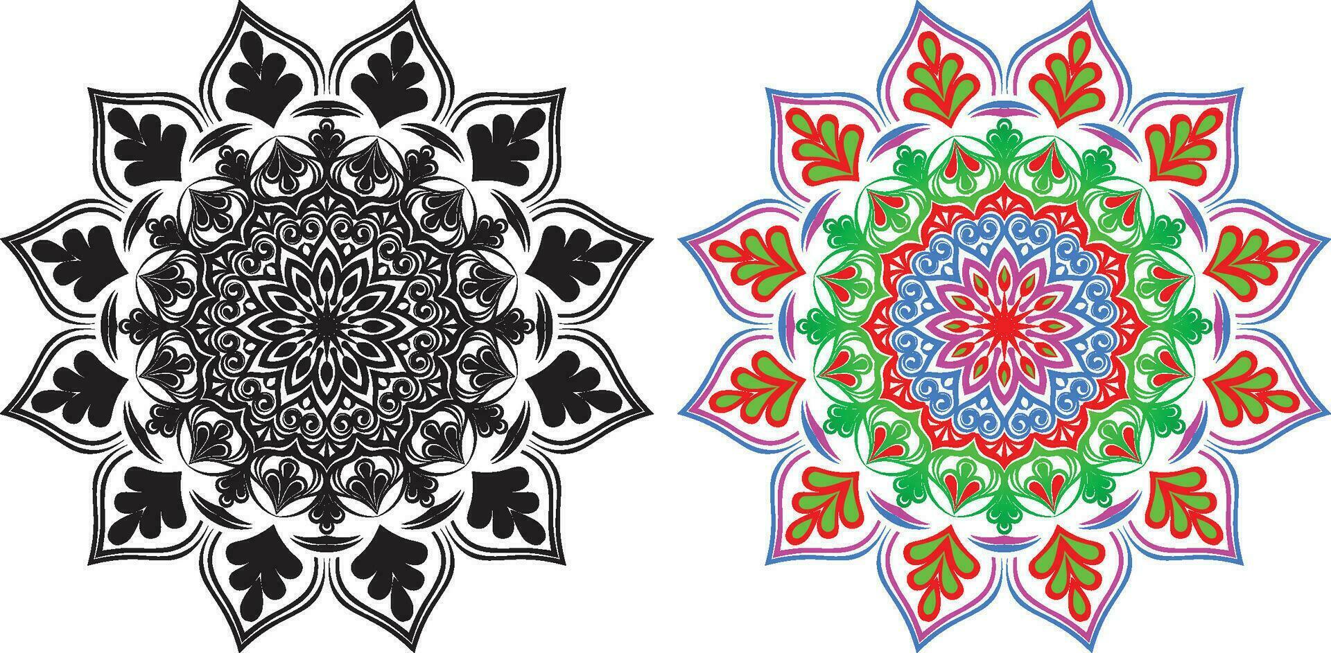 negro y vistoso mandala antecedentes diseño vector