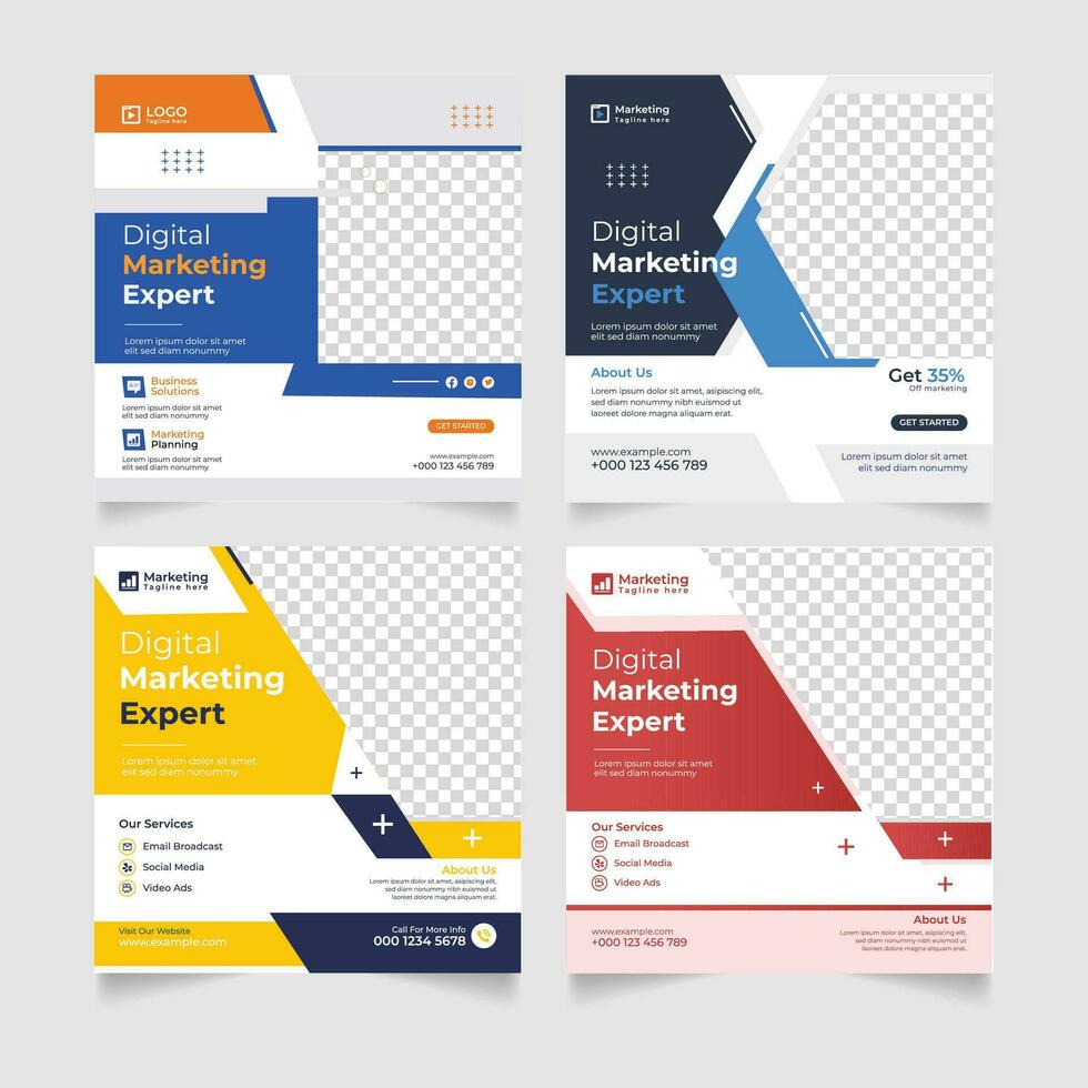 abstract modern busienss social media marketing post template vector