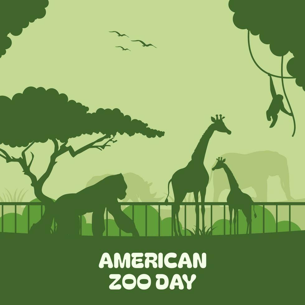 American Zoo Day on 01 July banner template design for poster, card etc vector