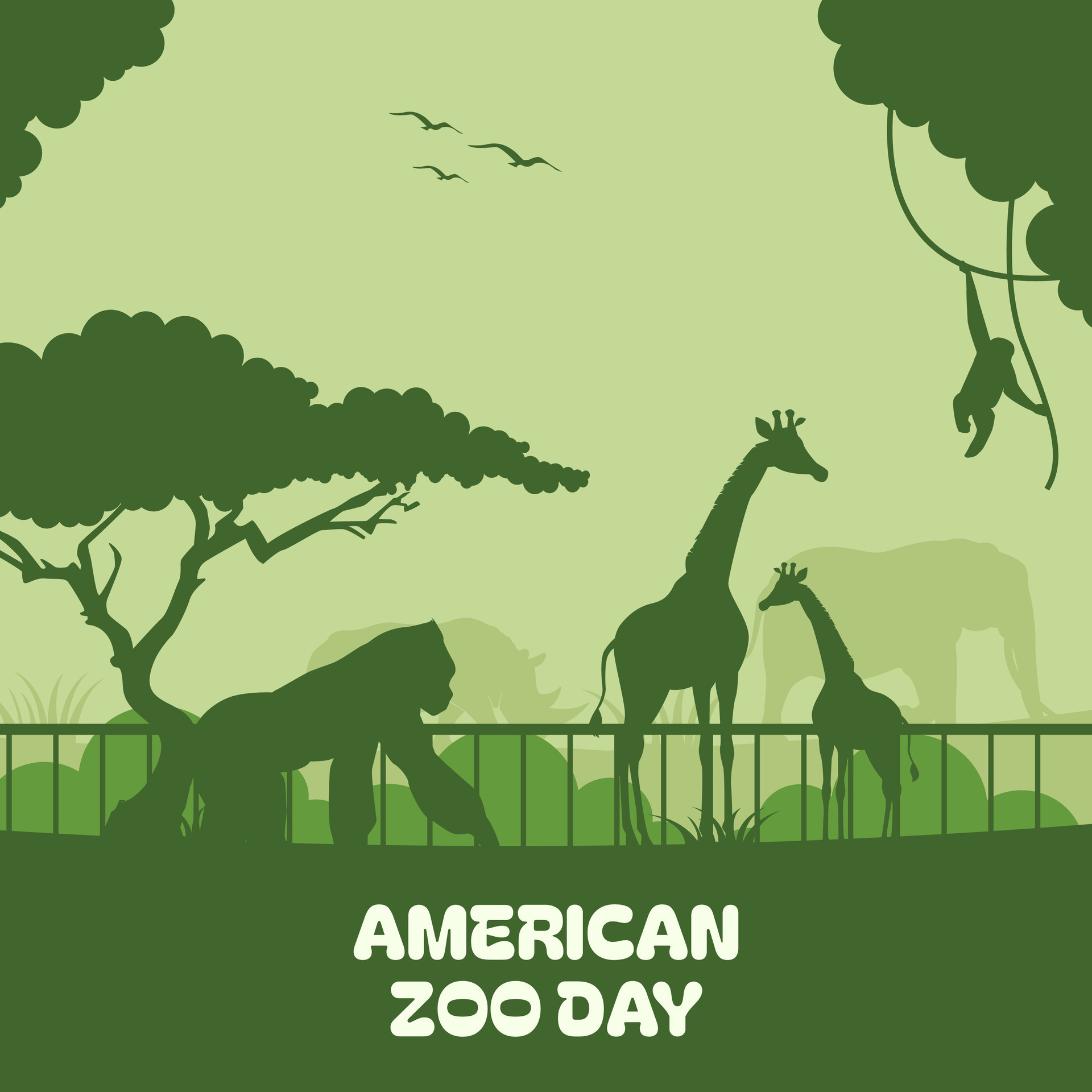 American Zoo Day on 01 July banner template design for poster, card etc