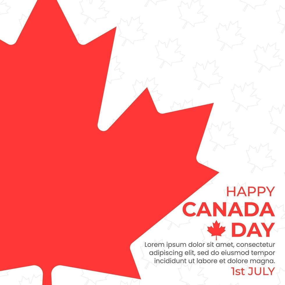 feliz día de canadá fondo con hoja de arce roja vector