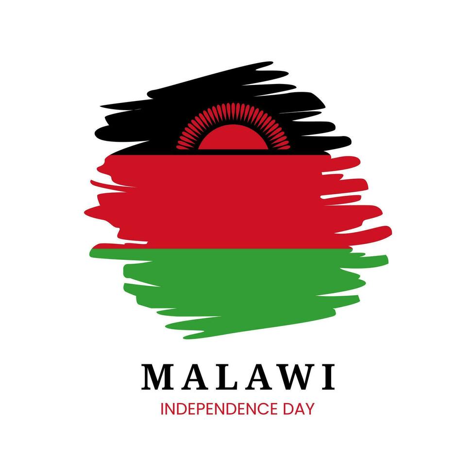 Happy Independence Day of Malawi with national flag on grunge texture vector illustration