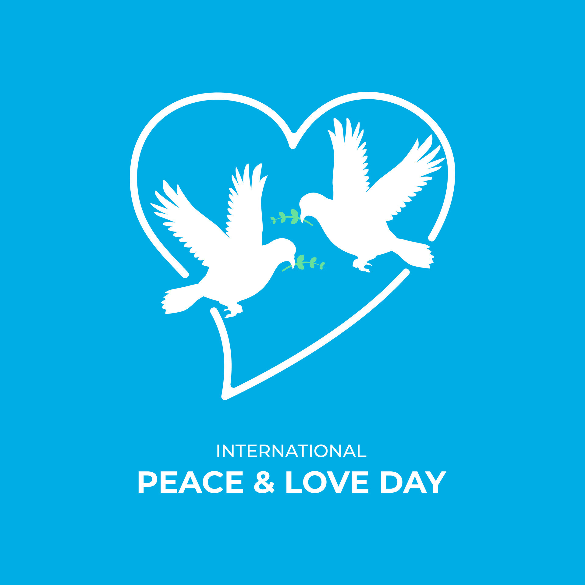 Vector graphic of international peace and love day with pigeon