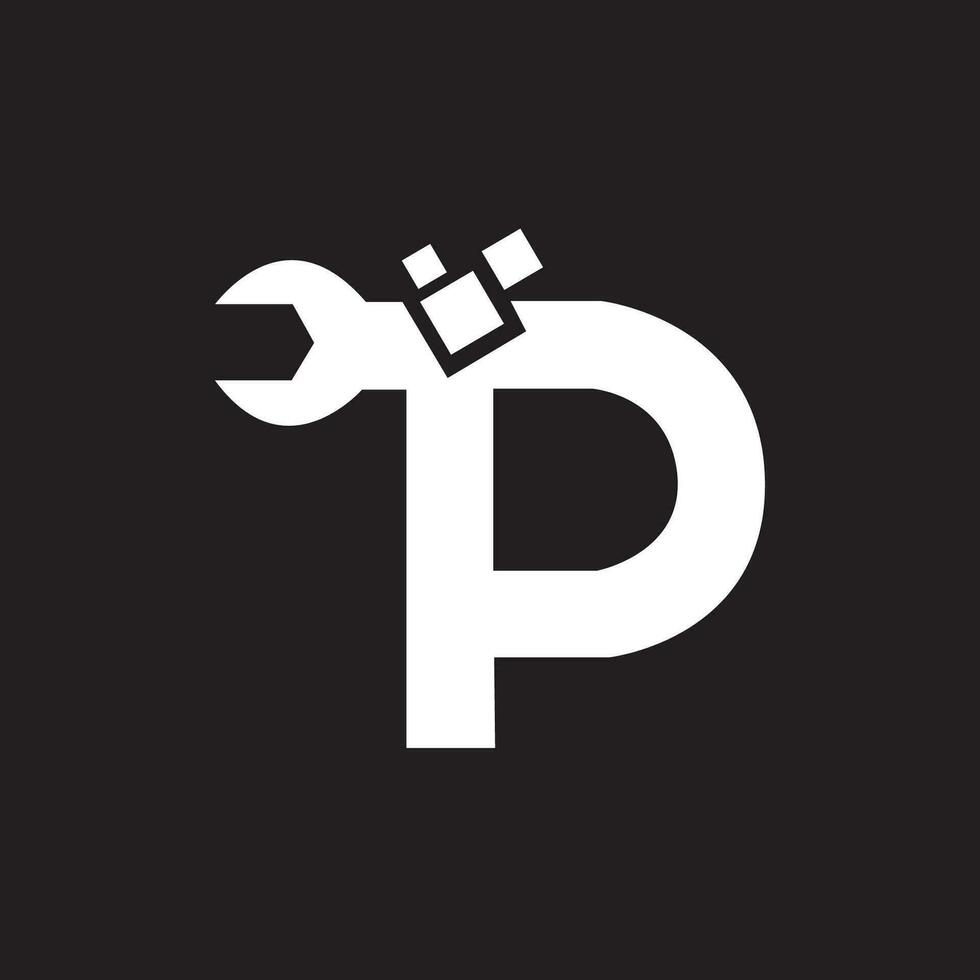 ip o Pi letra logo, ajustes, comercio logo vector